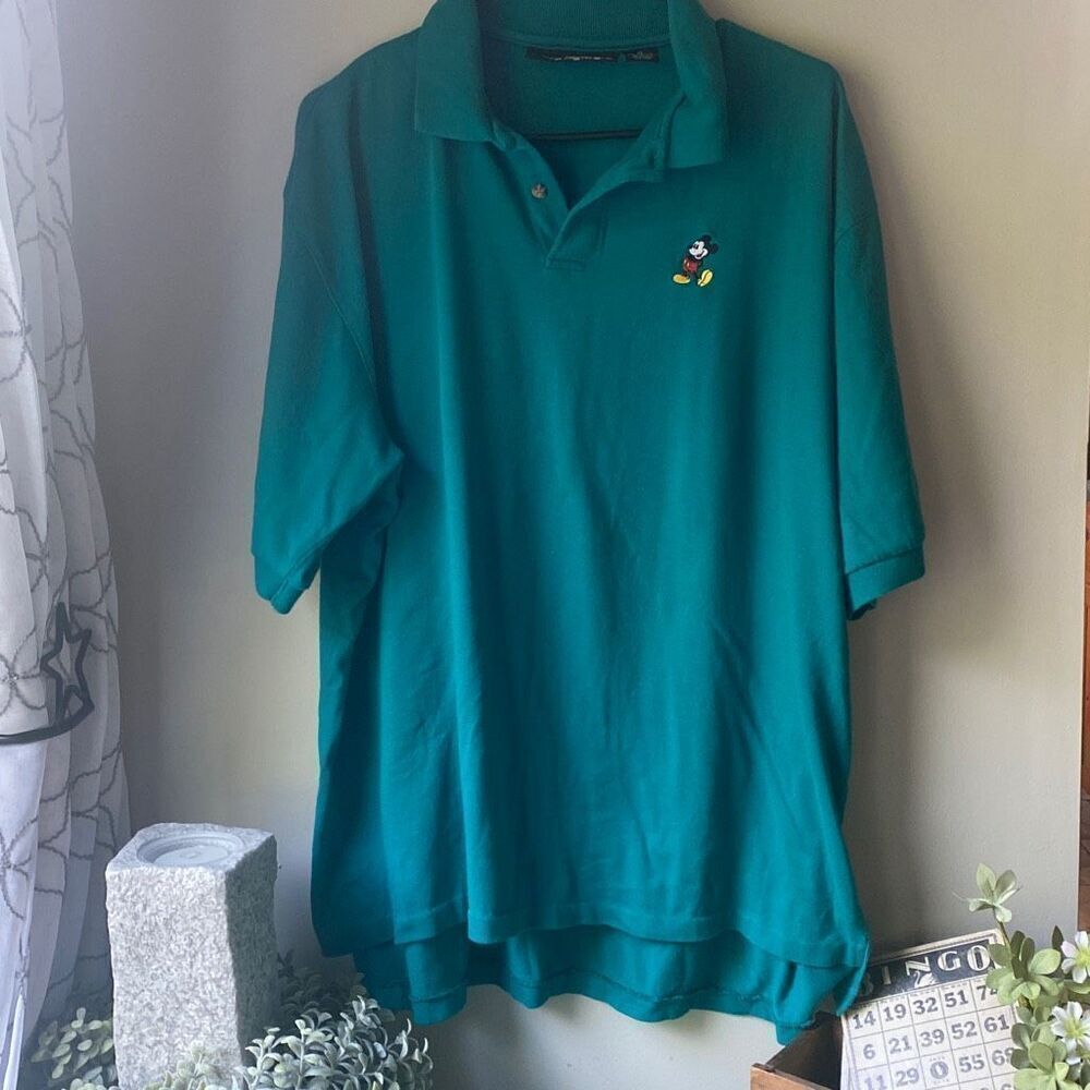 Vintage Disney mickey mouse polo shirt womens size XL green disney parks exclusi